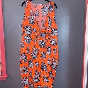 Orange open waist dress